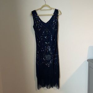 Metme 1920’s Style Flapper Dress Navy Blue- Size XL